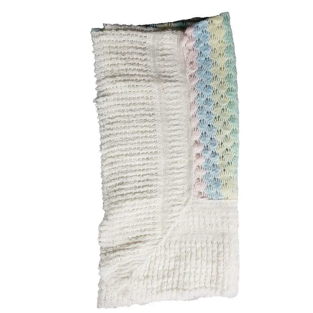 Vintage Friemanit Waffled Design Baby Blanket Nursery Acrylic Gender Neutral